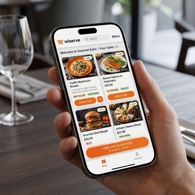 Wiserve App Mockup
